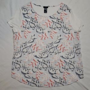 White Mixed Media Ann Taylor Top